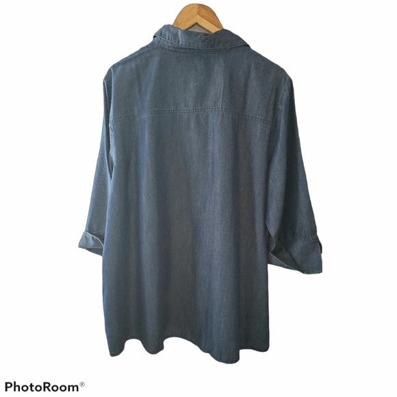 Martha Stewart Dark Denim Swing Top Size S - Picture 2 of 6